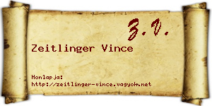Zeitlinger Vince névjegykártya